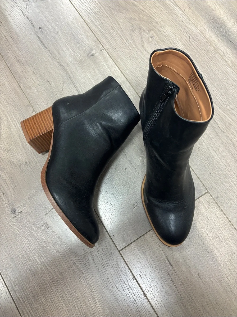 J. Crew Black Leather Ankle heel Booties
